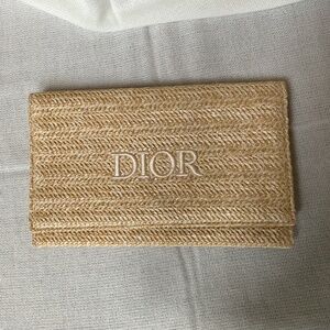 Dior raffia beauty clutch
